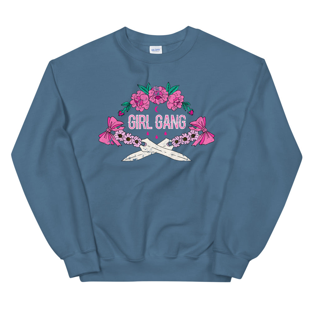 Girl Gang Daggers College Crewneck Sweatshirt for Women