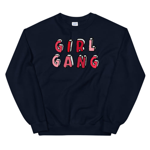 Navy Girl Gang Pullover Crewneck Sweatshirt for Women