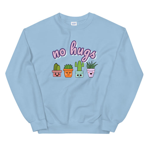No Hugs Cute Kawaii Cactus Crewneck Sweatshirt