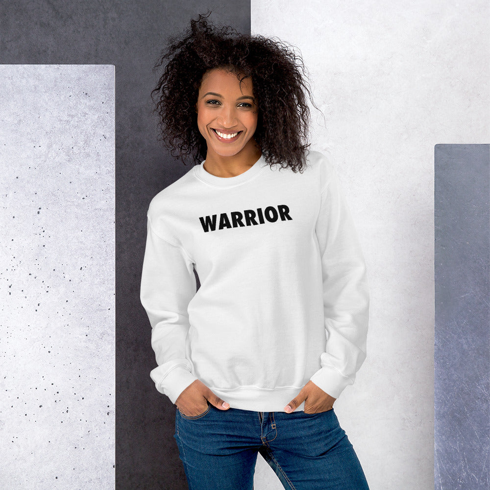 Warrior Sweatshirt | White One Word Warrior Pullover Crewneck