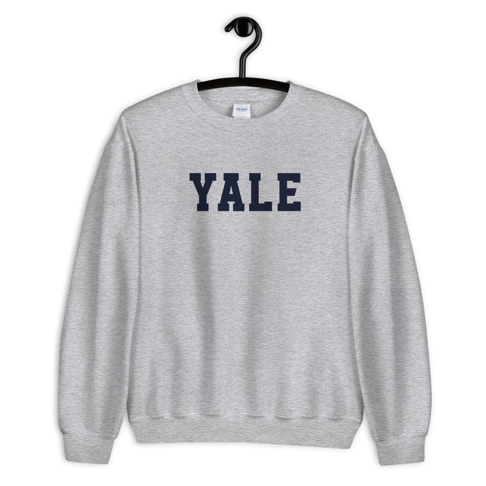 Grey Yale Pullover Crewneck Sweatshirt for Women