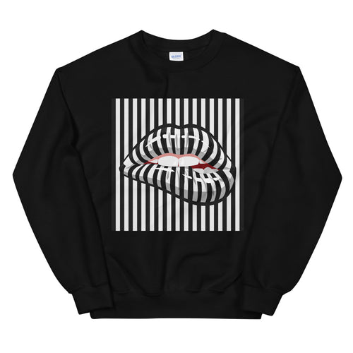 Barcode Black and White Stripe Line Crewneck Sweatshirt