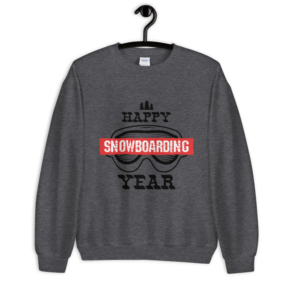 Happy Snowboarding Year Crewneck Sweatshirt for Women