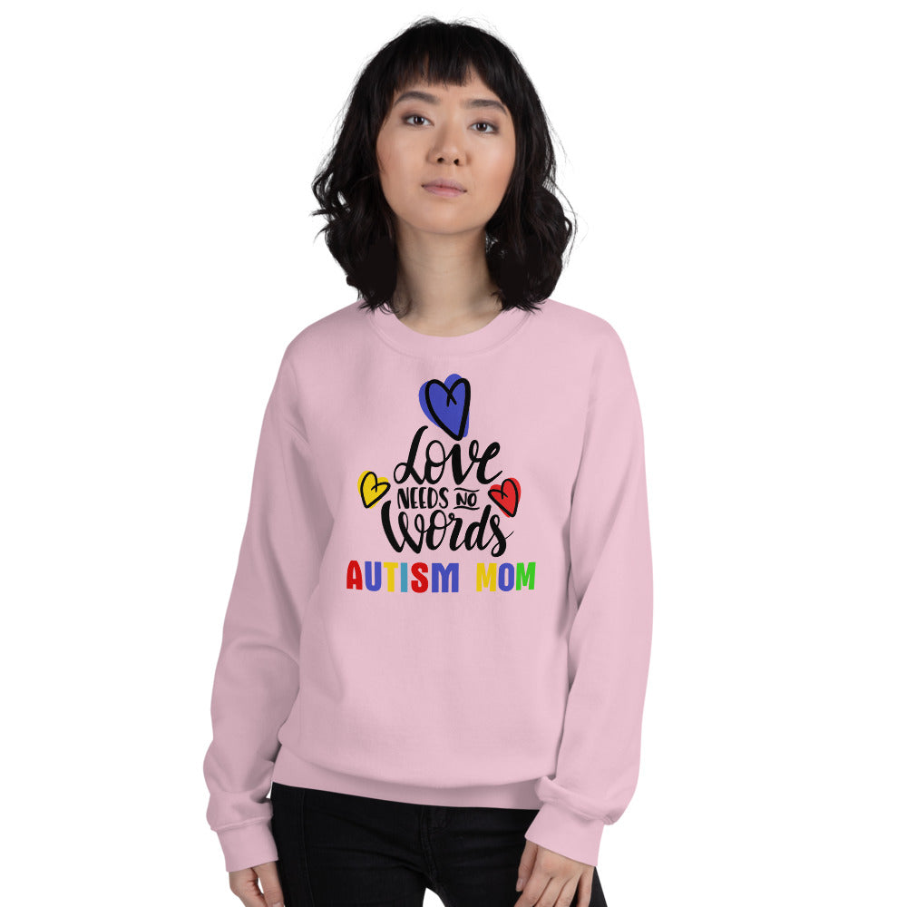 Autism Mom Sweatshirt | Pink Love Has No Words Autism Mom Sweatshirt