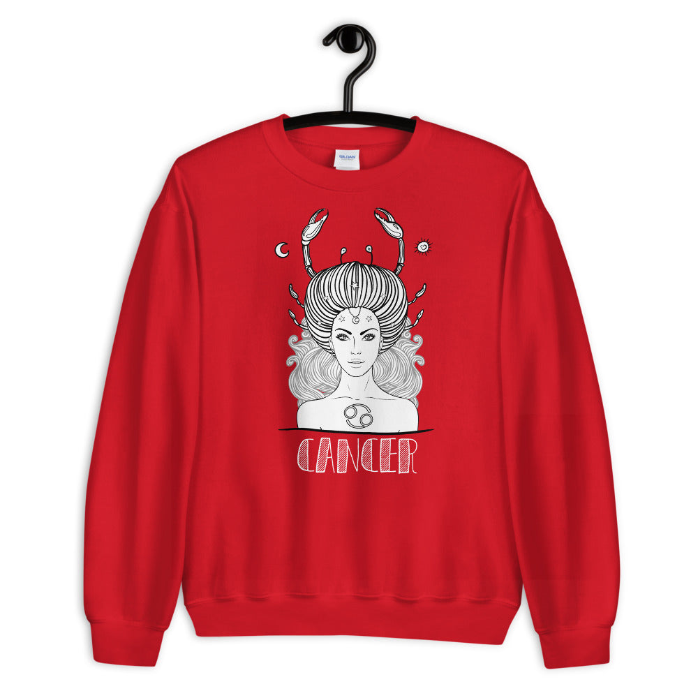 Cancer Sweatshirt | Red Crewneck Cancer Zodiac Sweatshirt