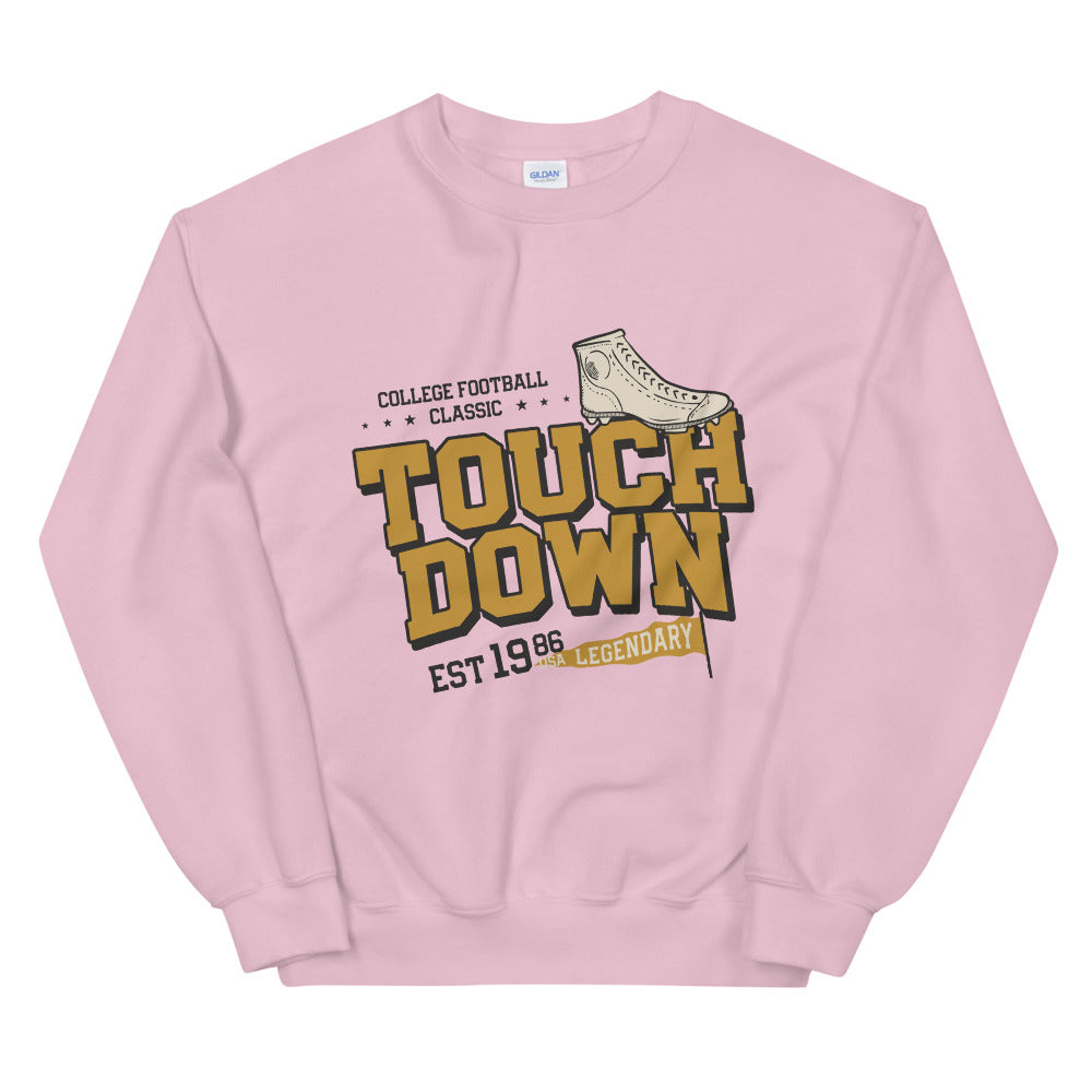 Vintage College Football Touch Down Crewneck Sweatshirt