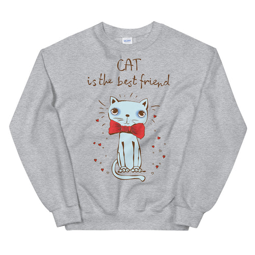 Cat is The Best Friend Sweatshirt, Cat lover Crewneck