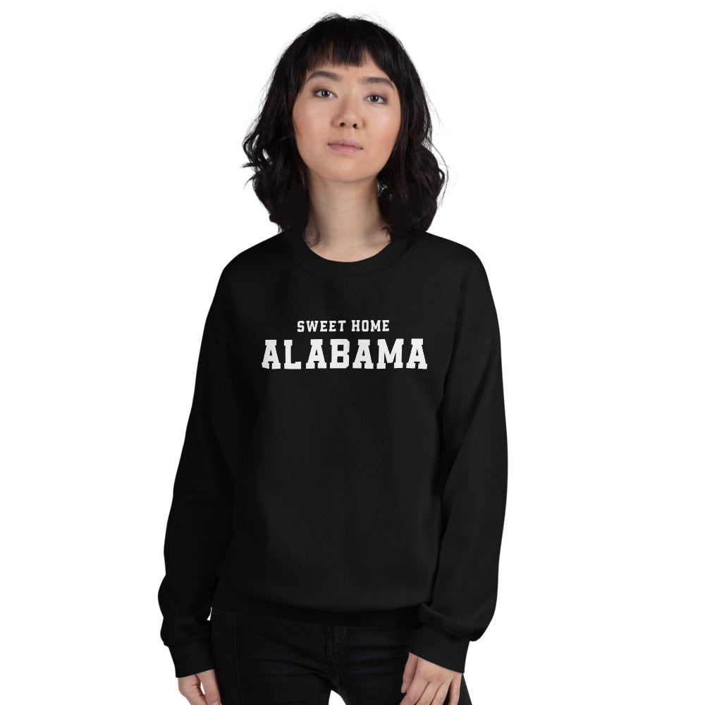 Black Sweet Home Alabama Pullover Crewneck Sweatshirt for Women