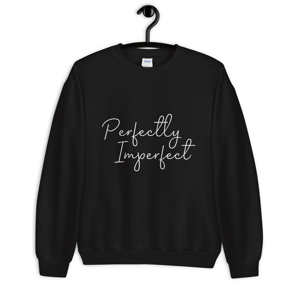Black Perfectly Imperfect Pullover Crew Neck Sweatshirt for Women