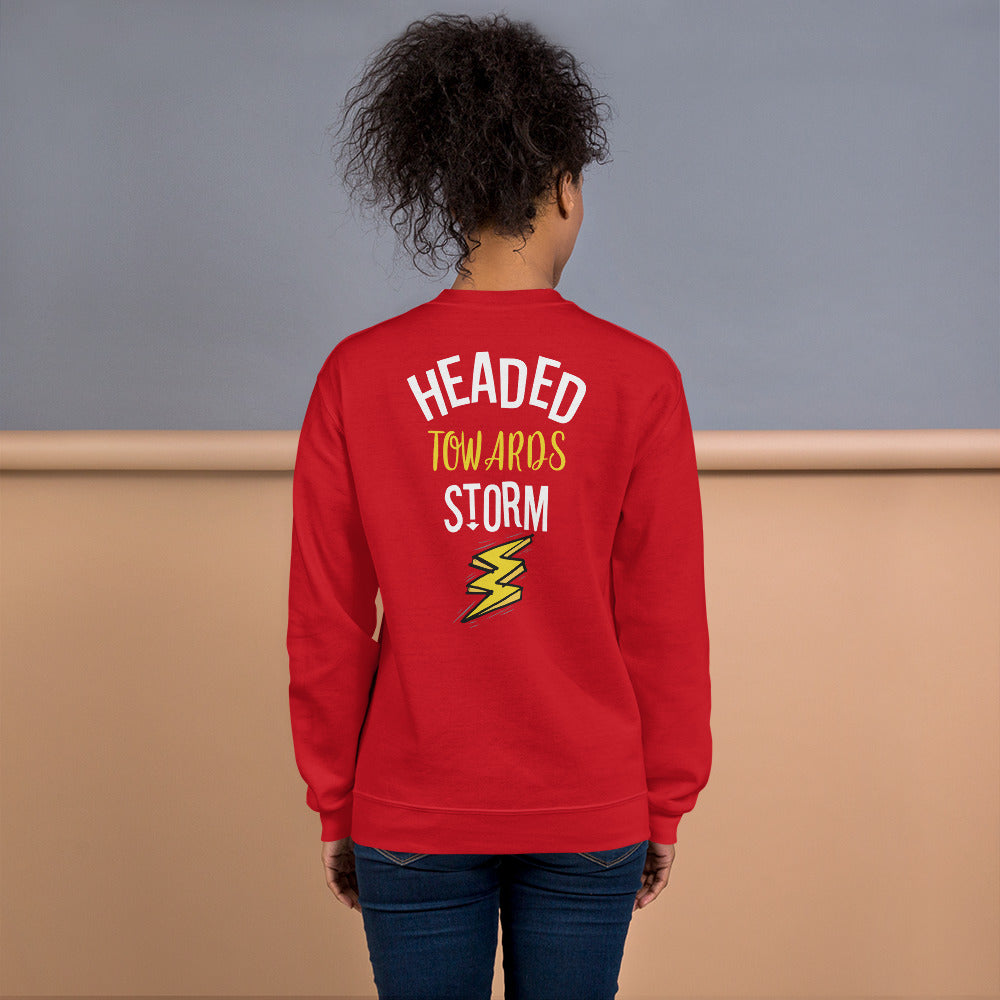 Headed Towards Storm Sweatshirt in Red for Women