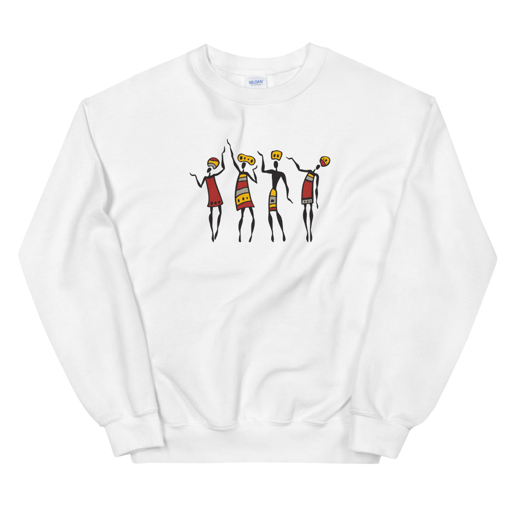 African Tribal Dance Crewneck Sweatshirt for Women