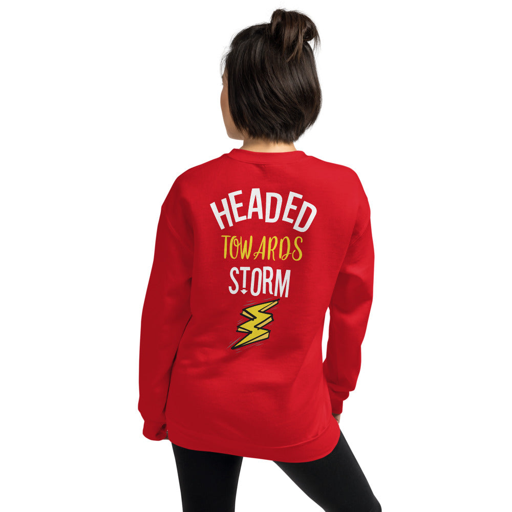 Headed Towards Storm Sweatshirt in Red for Women