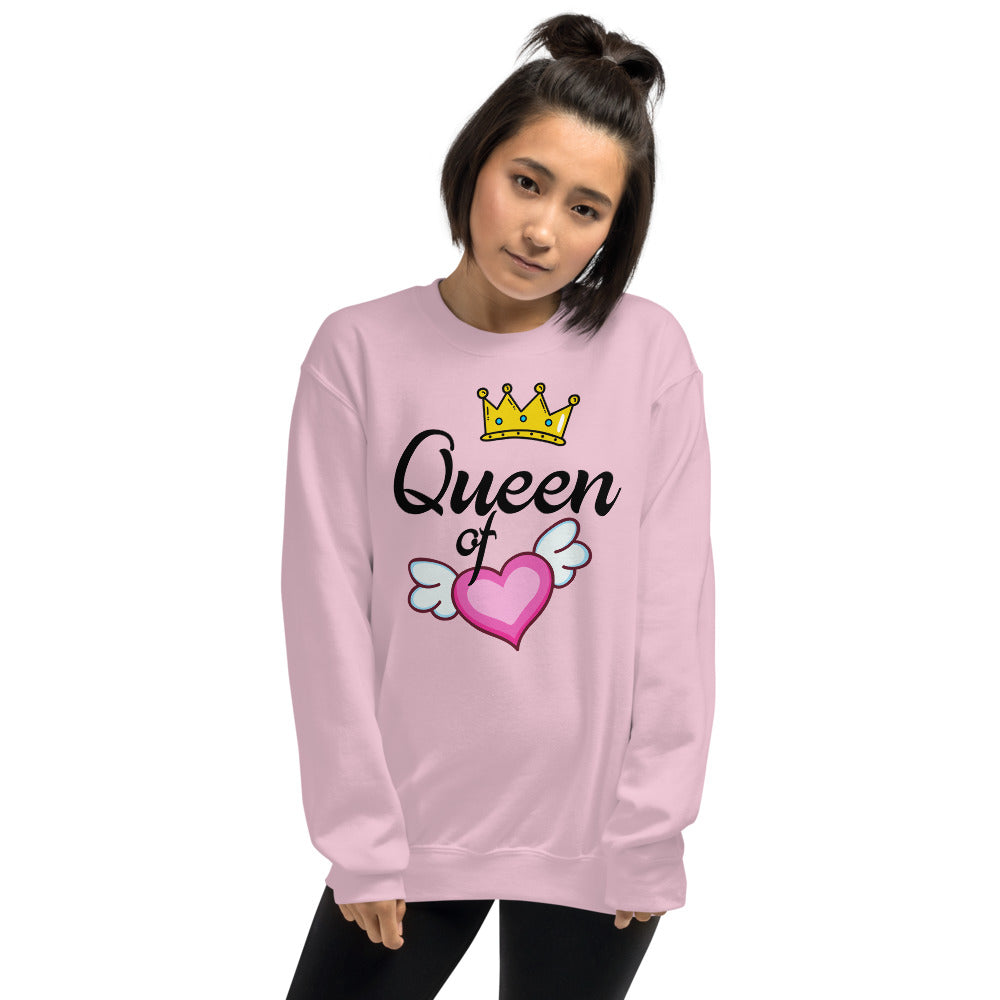Queen of Heart Sweatshirt in Pink Color for Women
