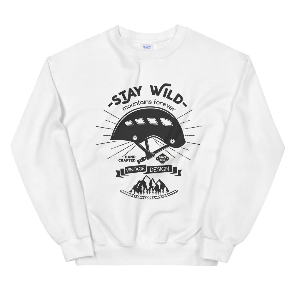 Stay Wild Vintage Design Mountains Forever Crewneck Sweatshirt