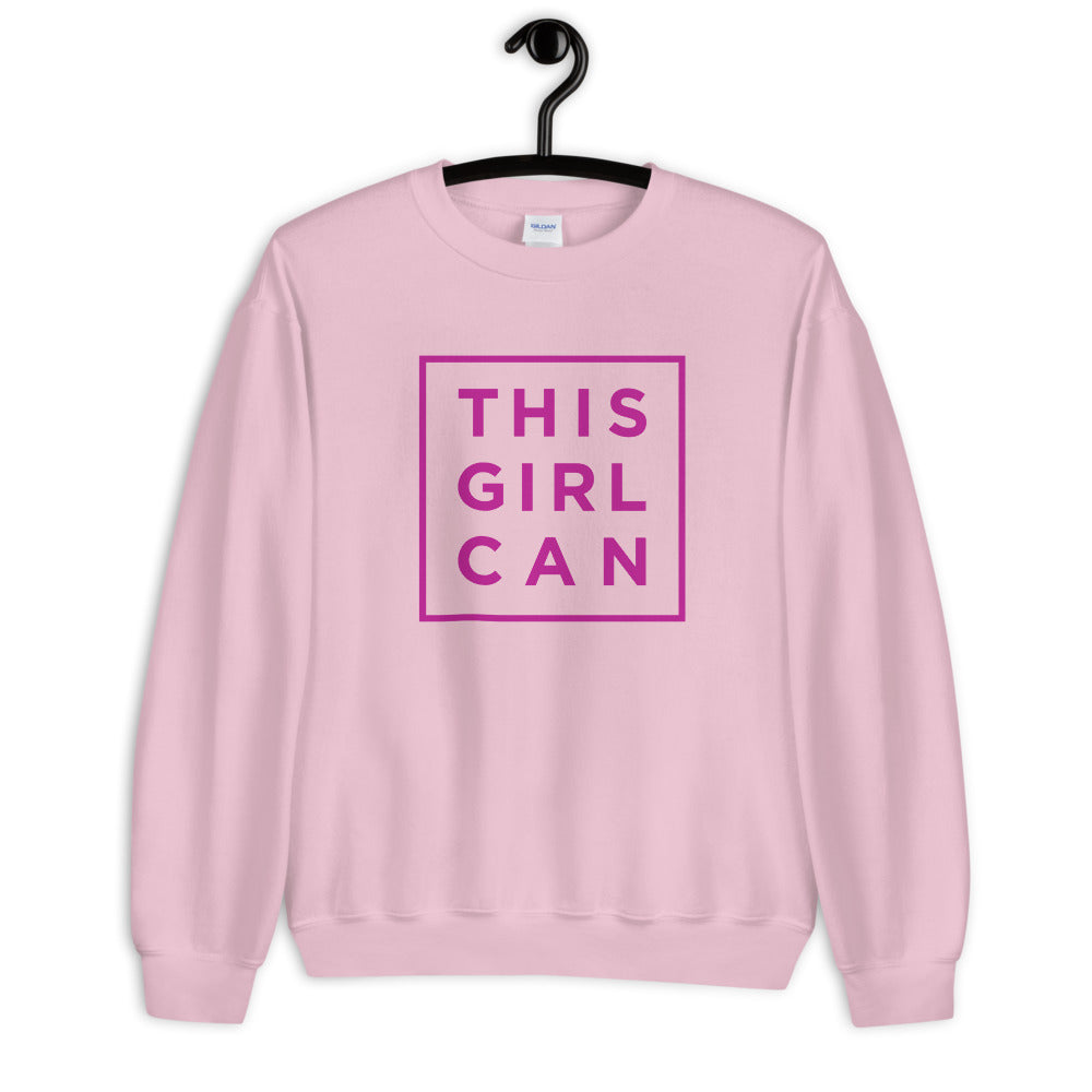 This Girl Can Sweatshirt | Motivational Quote Crewneck for Women