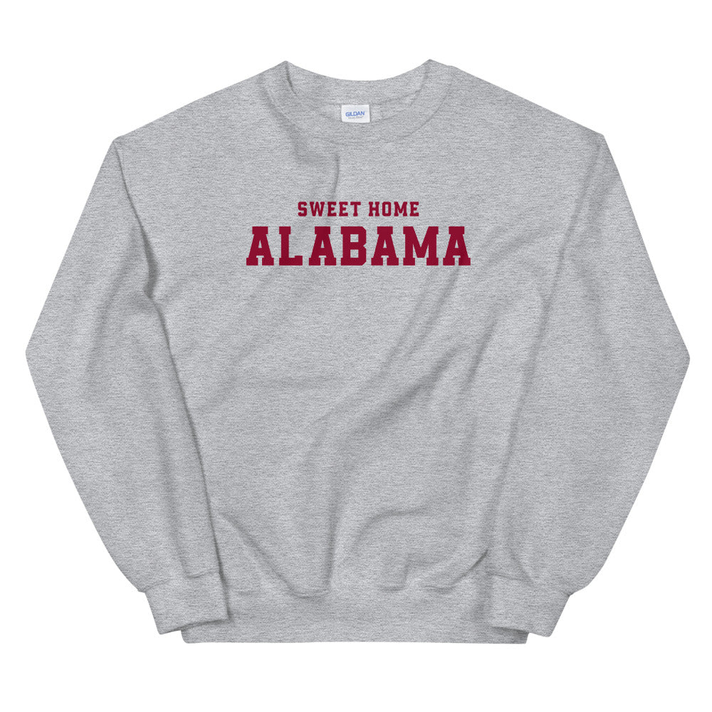 Sweet Home Alabama Sweatshirt | Grey Alabama State Pullover Crewneck