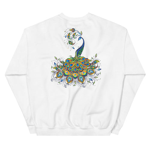 Peacock Sweatshirt | Back Peacock Graphic Printed Sweatshirt