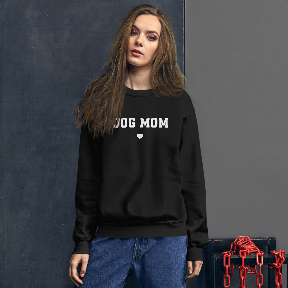 Black Dog Mom Pullover Crewneck Sweatshirt for Women