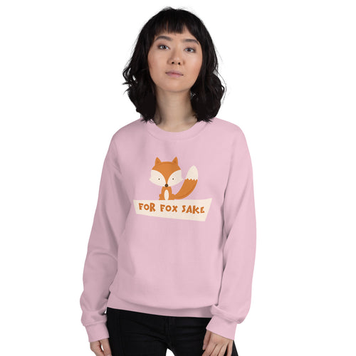 Pink For Fox Sake Pullover Crewneck Sweatshirt for Women