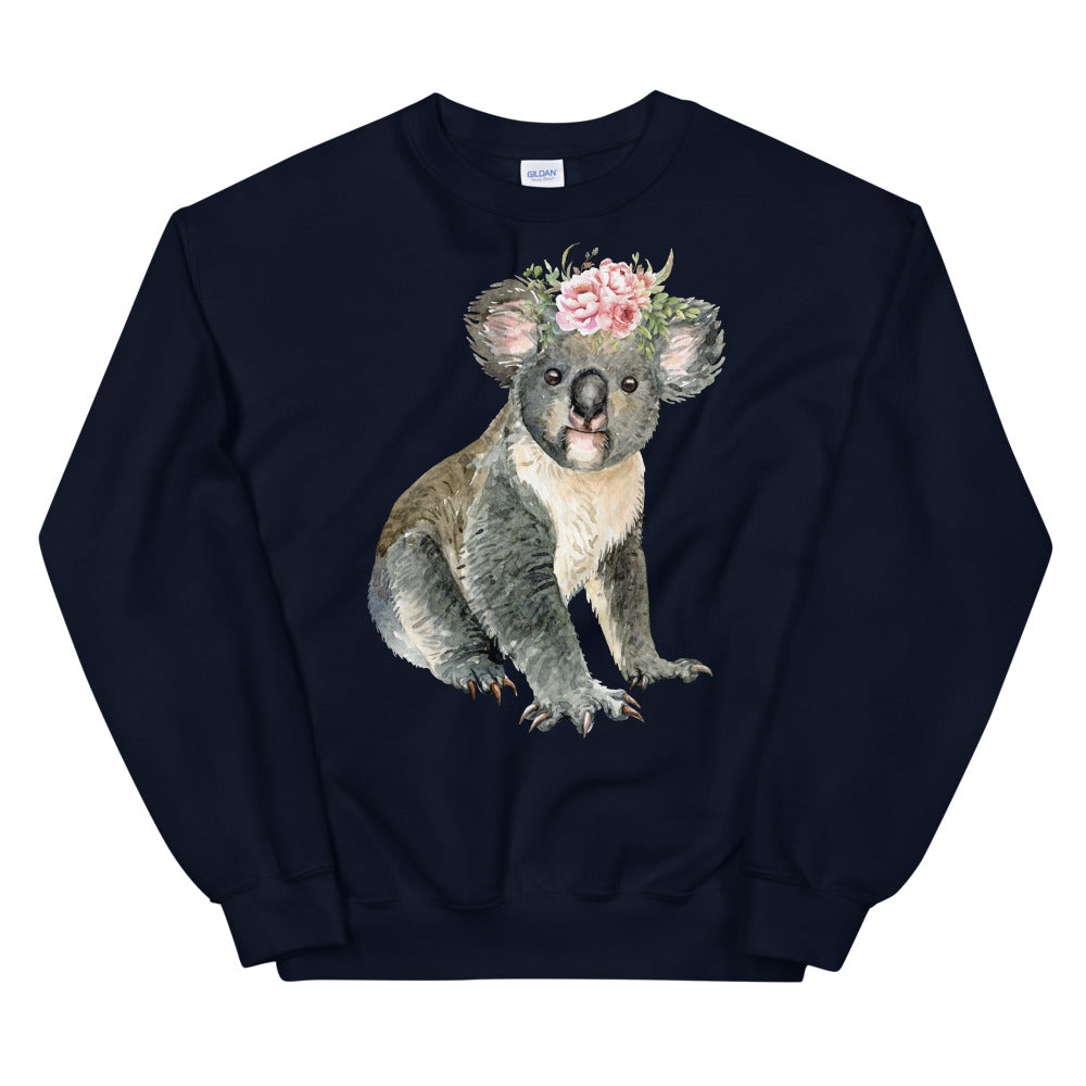 Cute Baby Koala Bear Sweatshirt in Navy Color for Women