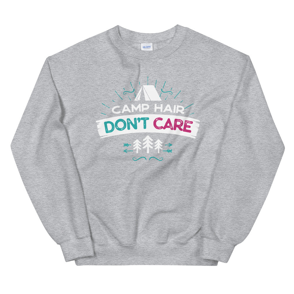 Camp Hair Dont Care Crewneck Sweatshirt for Girls