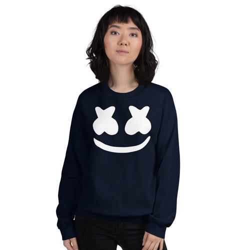 Navy DJ Marshmello Pullover Crewneck Sweatshirt for Women