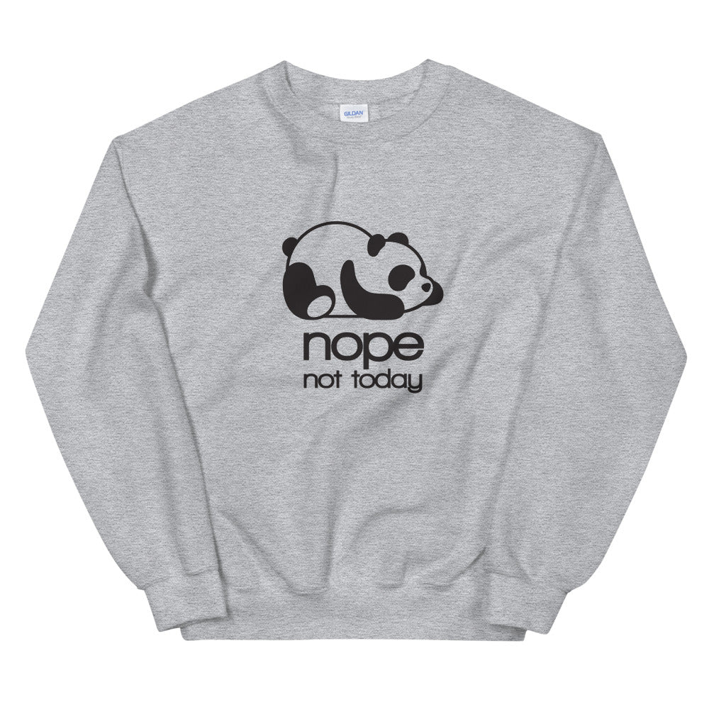 Nope! Cute Not Today Panda Crewneck Sweatshirt for Women