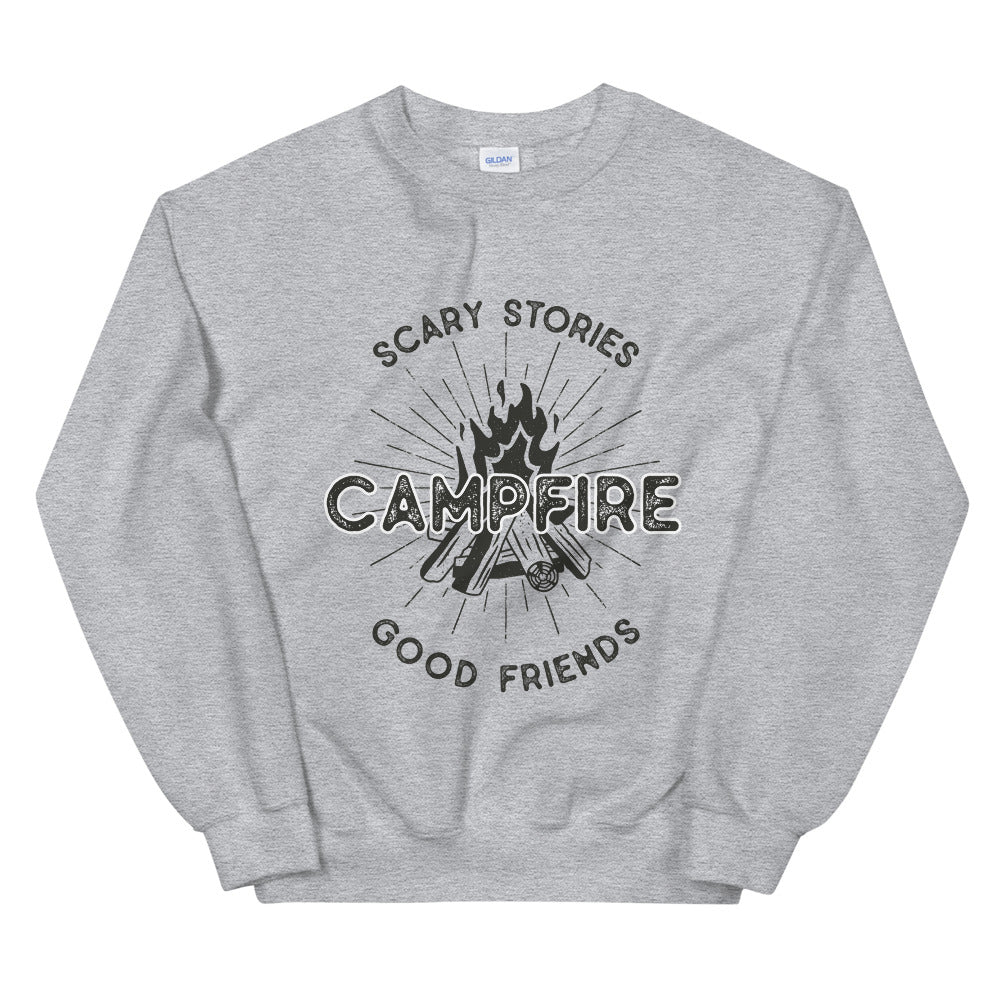 Scary Stories Campfire Good Friends Camping Crewneck Sweatshirt