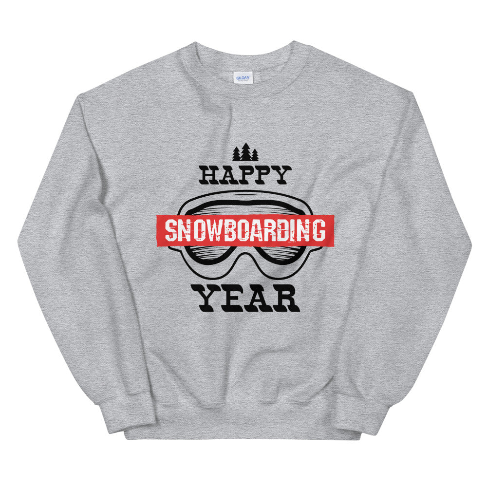 Happy Snowboarding Year Crewneck Sweatshirt for Women