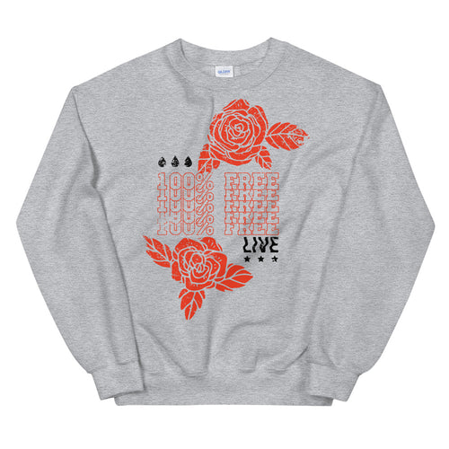 Live 100% Free Empowerment Crewneck Sweatshirt for Women