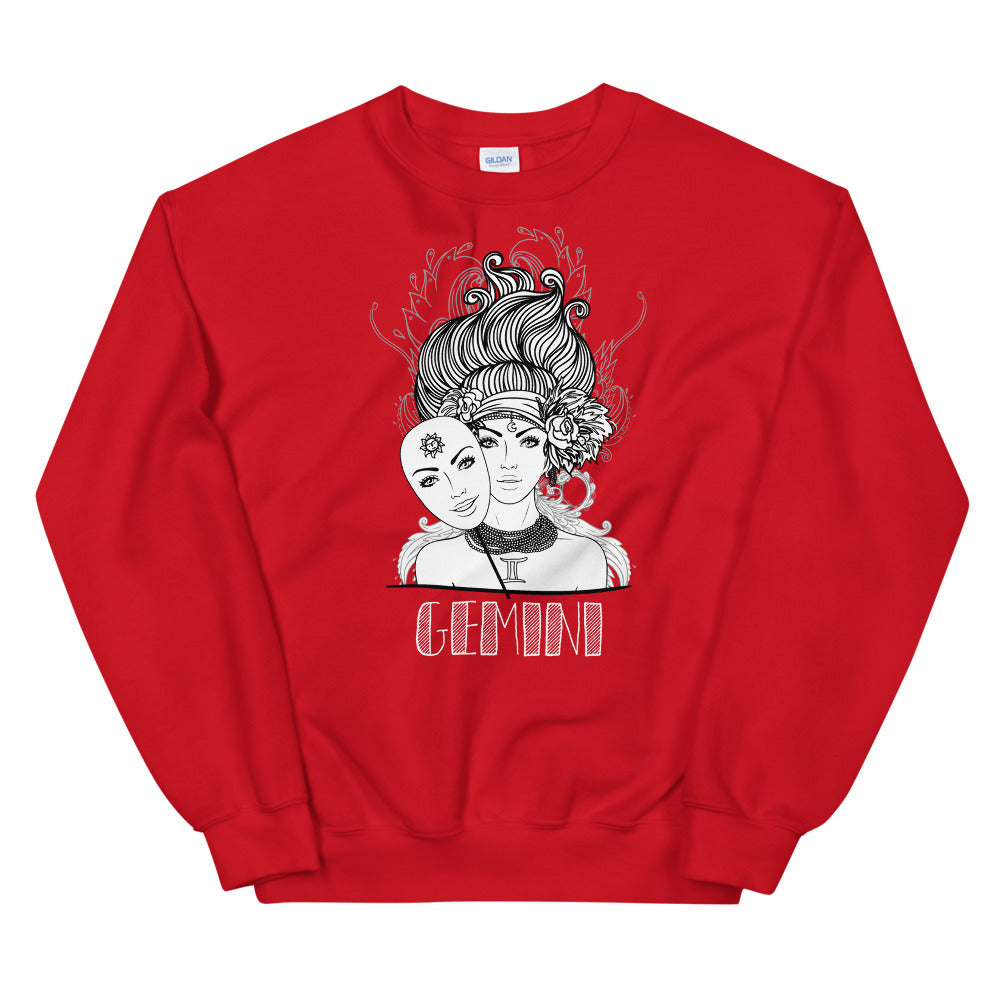 Gemini Sweatshirt | Red Crewneck Gemini Zodiac Sweatshirt