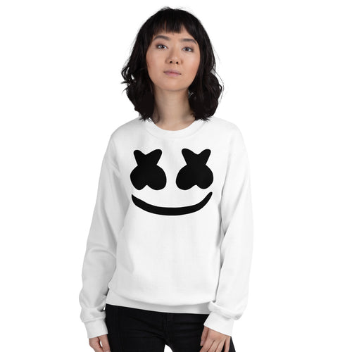White DJ Marshmello Pullover Crewneck Sweatshirt for Women