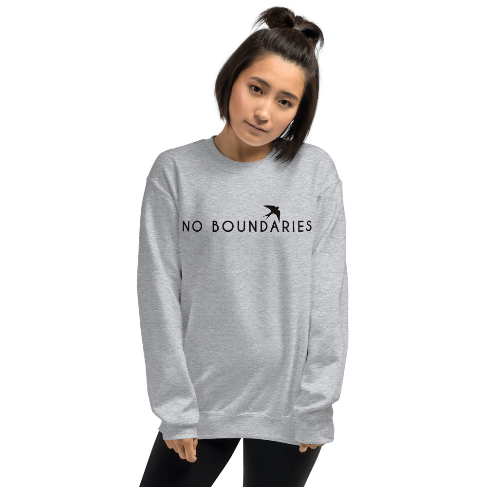 No Boundaries Sweatshirt | Grey Motivational Pullover CrewNeck Sweatshirt
