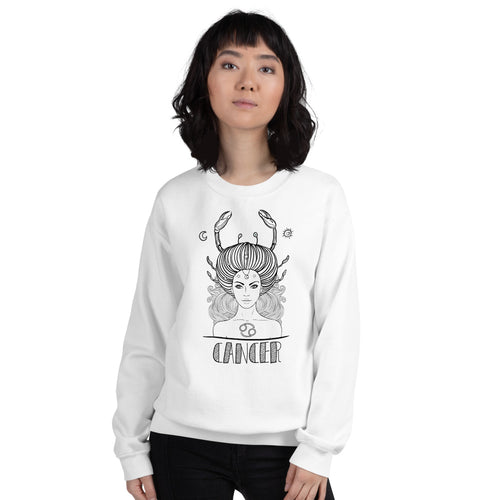 Cancer Sweatshirt | White Crewneck Cancer Zodiac Sweatshirt