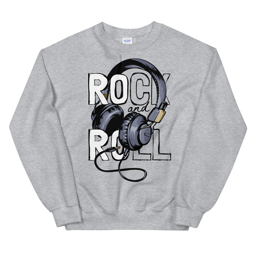 Rock and Roll Headphones Crewneck Sweatshirt for Women