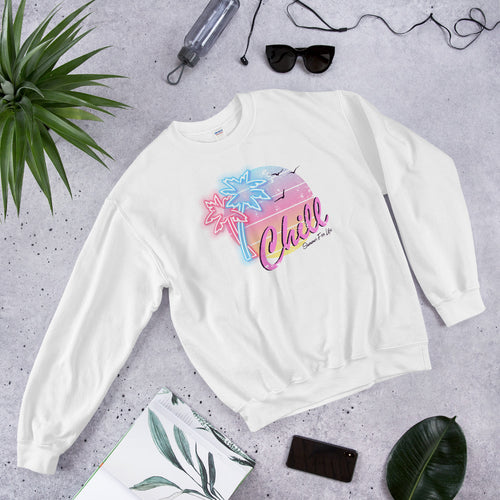 Chill Summer For Life Crewneck Sweatshirt for Women