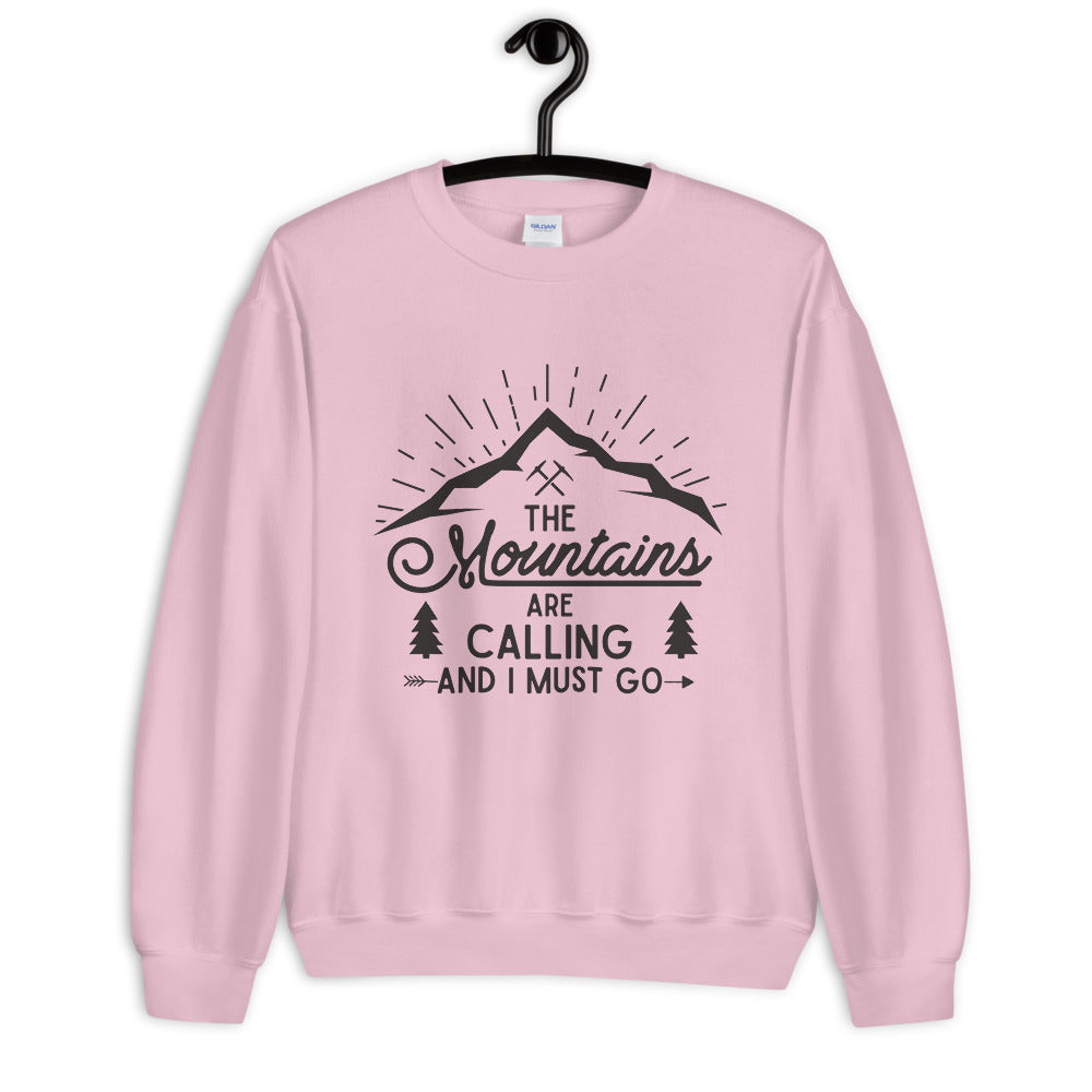 The Mountains are Calling and I Must Go Quote Crewneck Sweatshirt