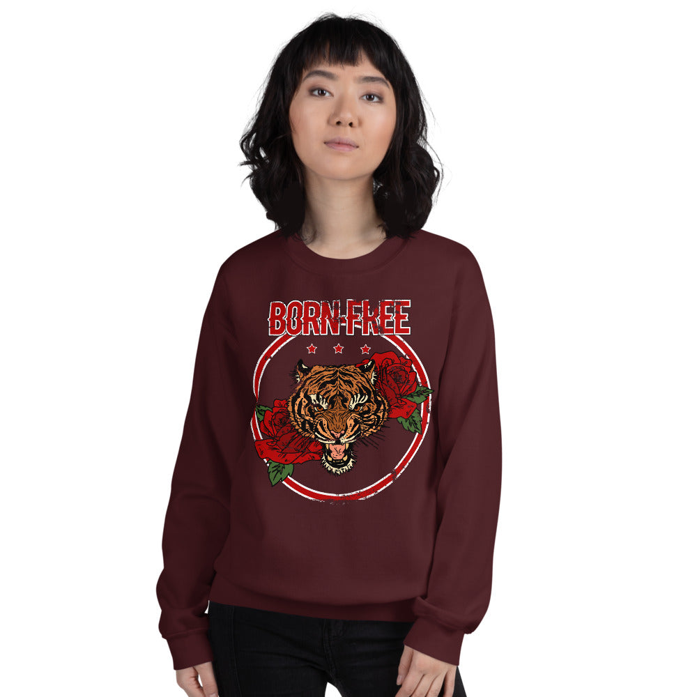 Born Free Sweatshirt |  Empowered Women's Feminist Tiger Sweatshirt