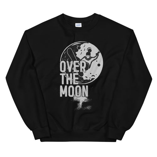 Snowboarding Over The Moon Crewneck Sweatshirt