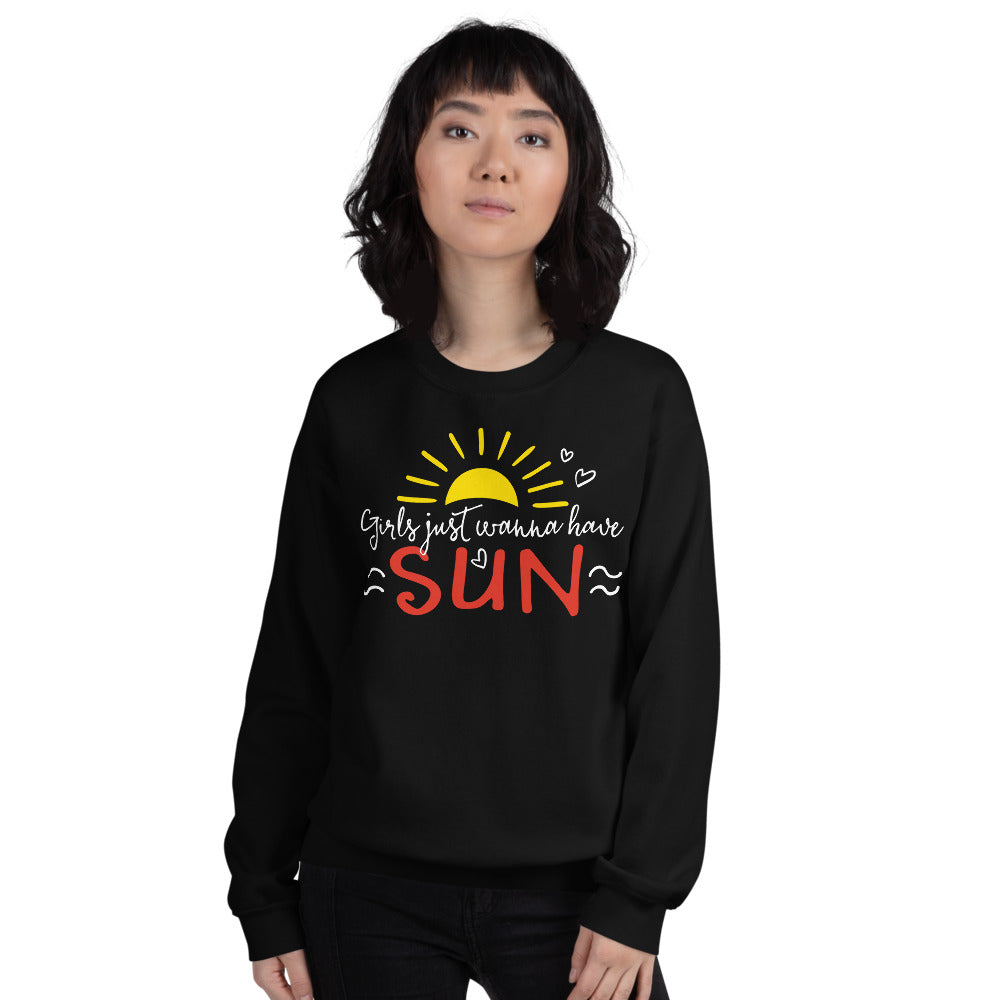 Girl Just Wanna Have Sun Sweatshirt for Women in Black Color