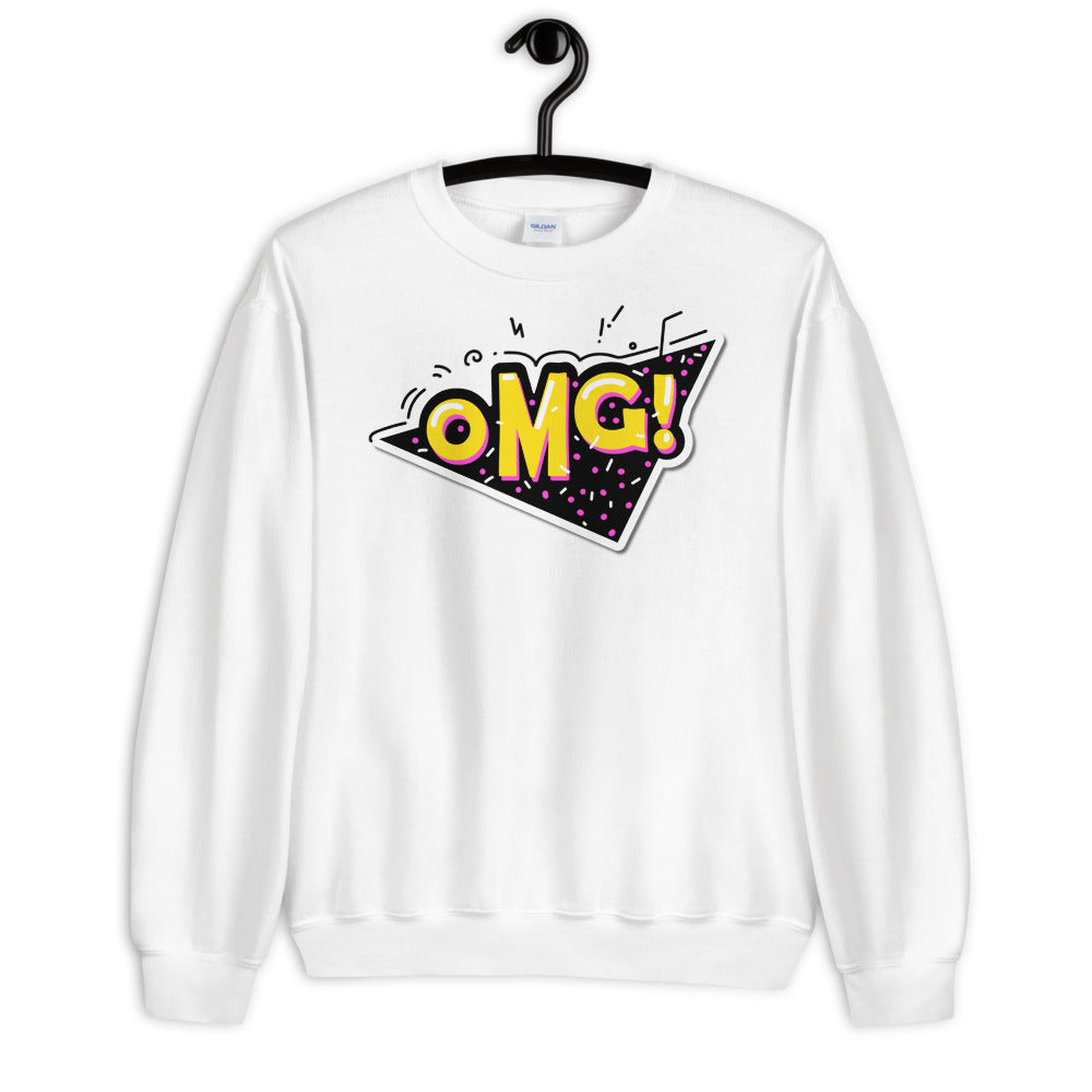 White Oh My God Slang Pullover Crewneck Sweatshirt for Women