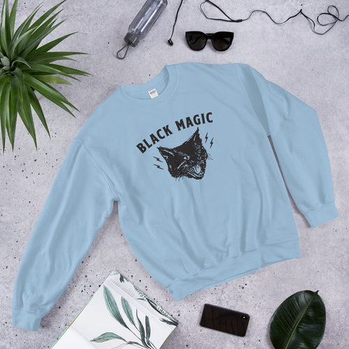 Black Magic Satan Cat Crewneck Sweatshirt for Women