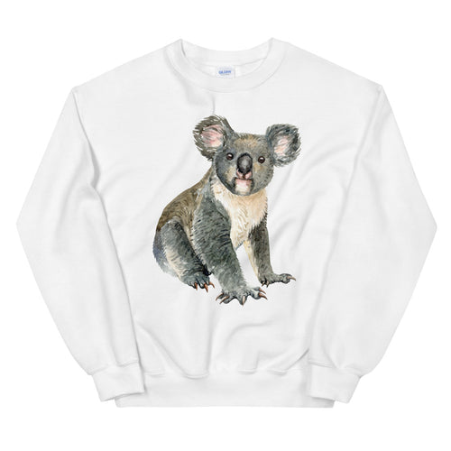 Cute Baby Koala Bear Sweatshirt in White Color for Women