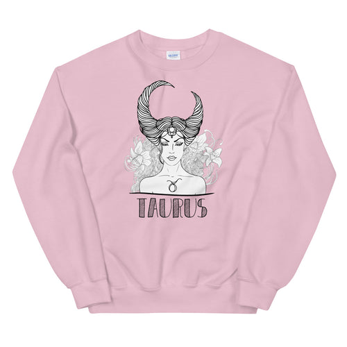 Taurus Sweatshirt | Pink Crewneck Taurus Zodiac Sweatshirt
