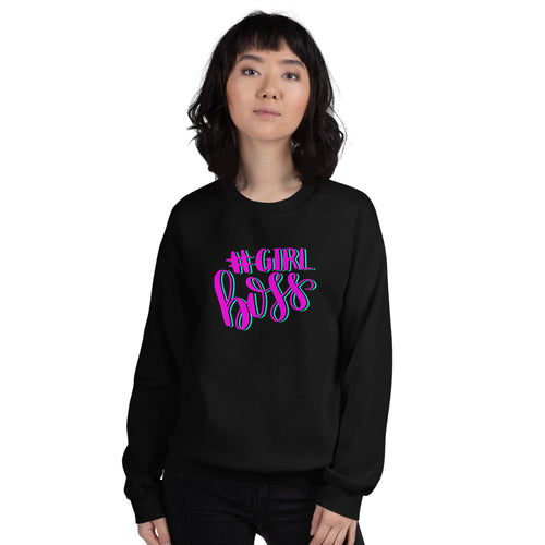 Girl Boss Sweatshirt | Black Hashtag Girl Boss Sweatshirt for Women