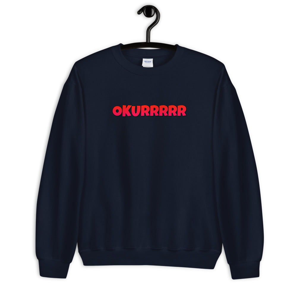 Navy Blue Okurrr Meme Pullover Crewneck Sweatshirt for Women