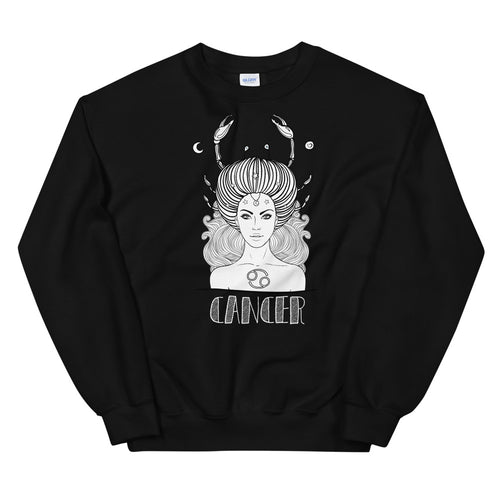 Cancer Sweatshirt | Black Crewneck Cancer Zodiac Sweatshirt