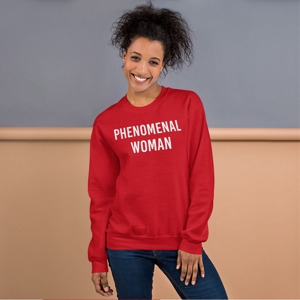 Phenomenal Woman Sweatshirt - Red Empowerment Pullover Crewneck