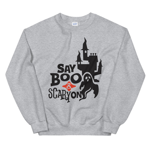 Say Boo & Scary On Halloween Crewneck Sweatshirt