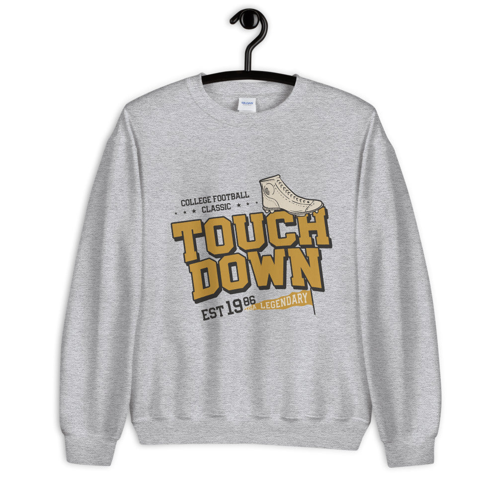 Vintage College Football Touch Down Crewneck Sweatshirt